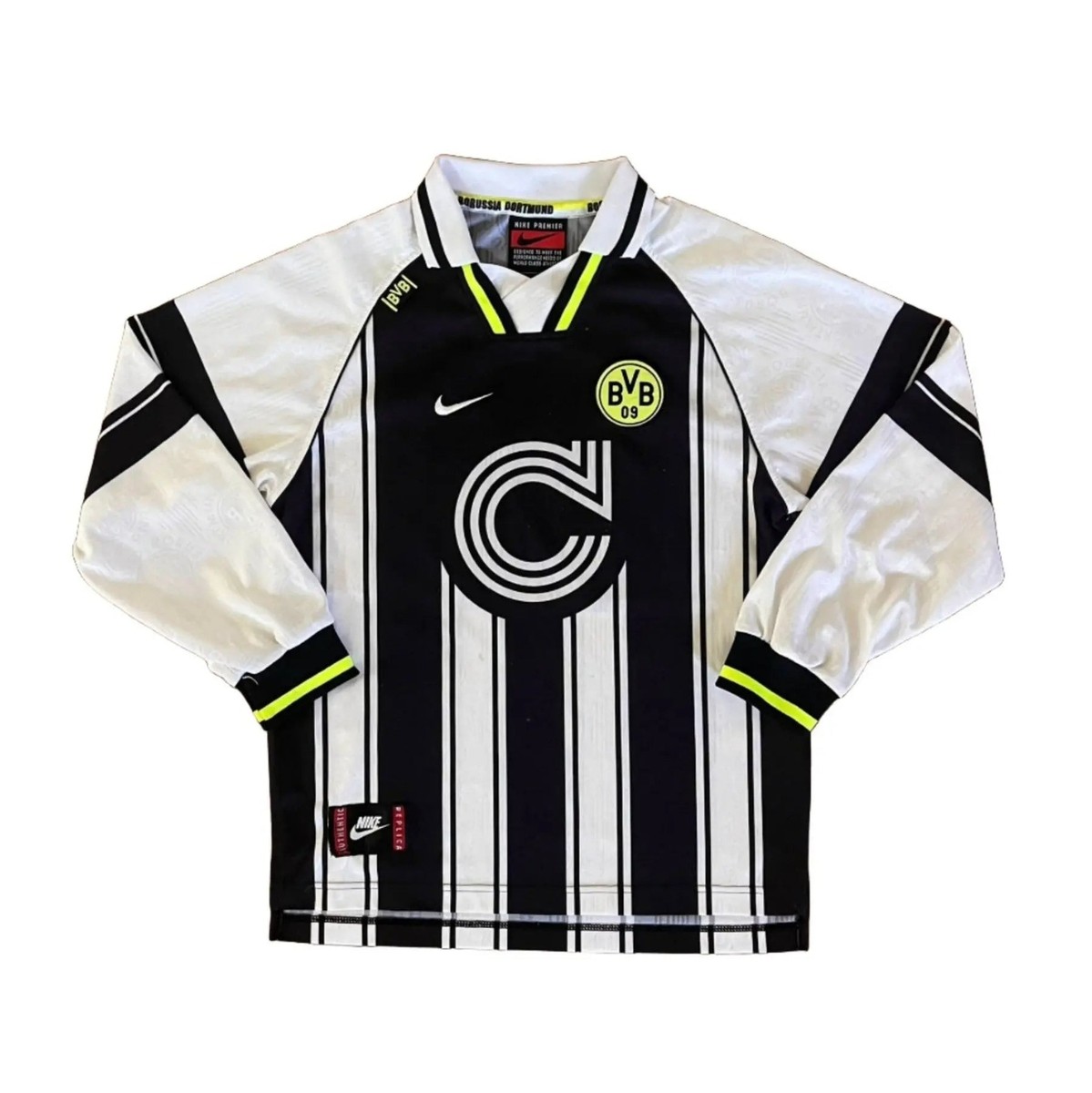 Borussia Dortmund 1996-97 Long Sleeve European Away Soccer Jersey