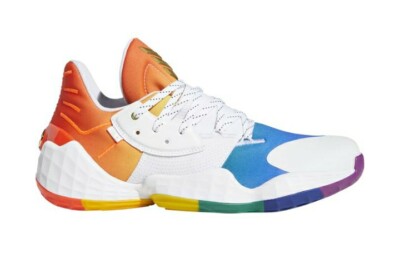 Adidas Harden Vol 4 'Pride' White Basketball Shoes Men's Size 7.5