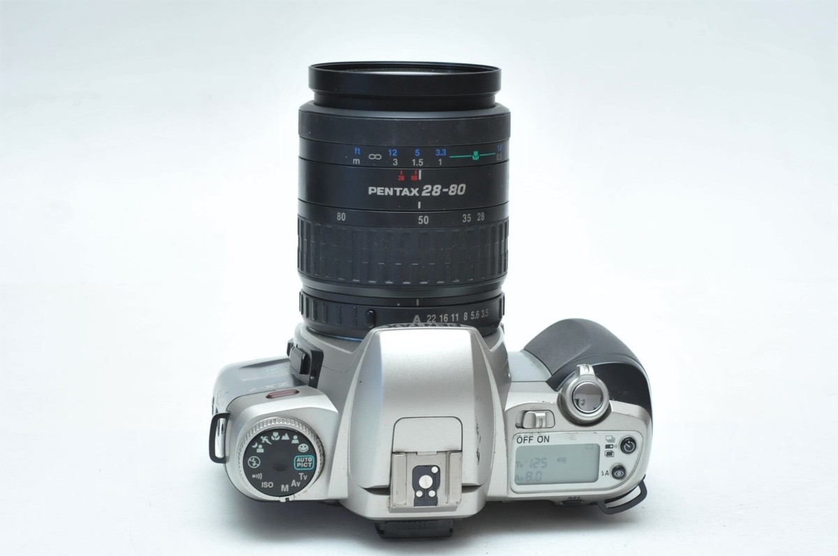 Pentax ZX-7 35mm Film Autofocus SLR Camera Silver with 28-80mm