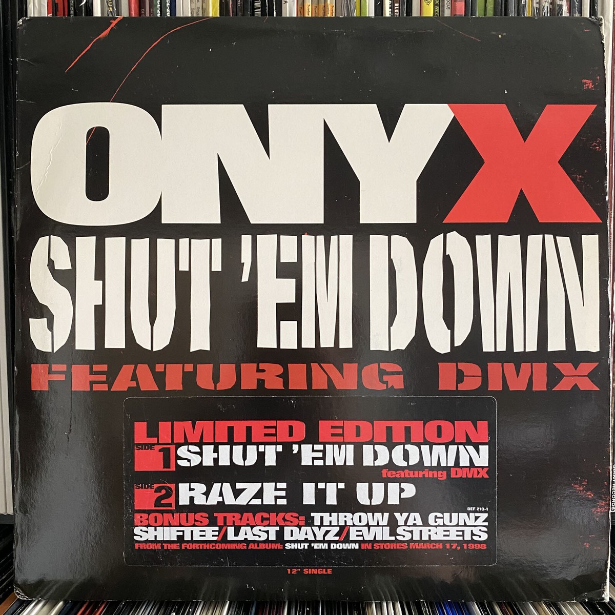 ONYX - SHUT 'EM DOWN / RAZE IT UP (VINYL 2EP) 1998!! RARE!! DMX +