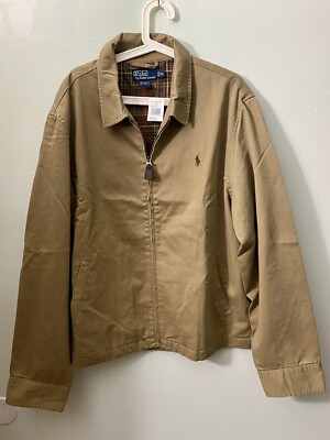 NWT! Polo Ralph Lauren Jacket Men's Brown Full Zip Pony Vintage