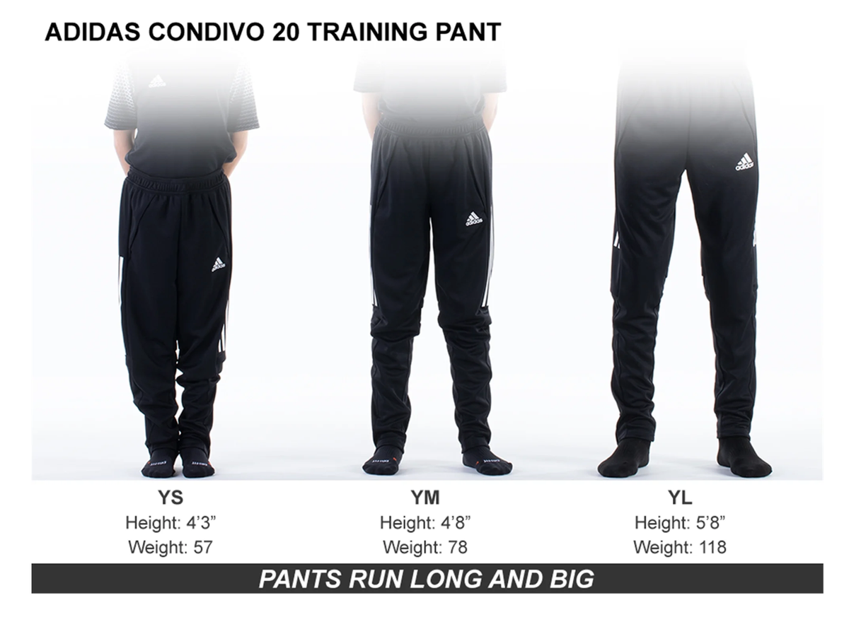 Adidas YOUTH Condivo 20 Soccer Training Pants Black Size L XL 5'2