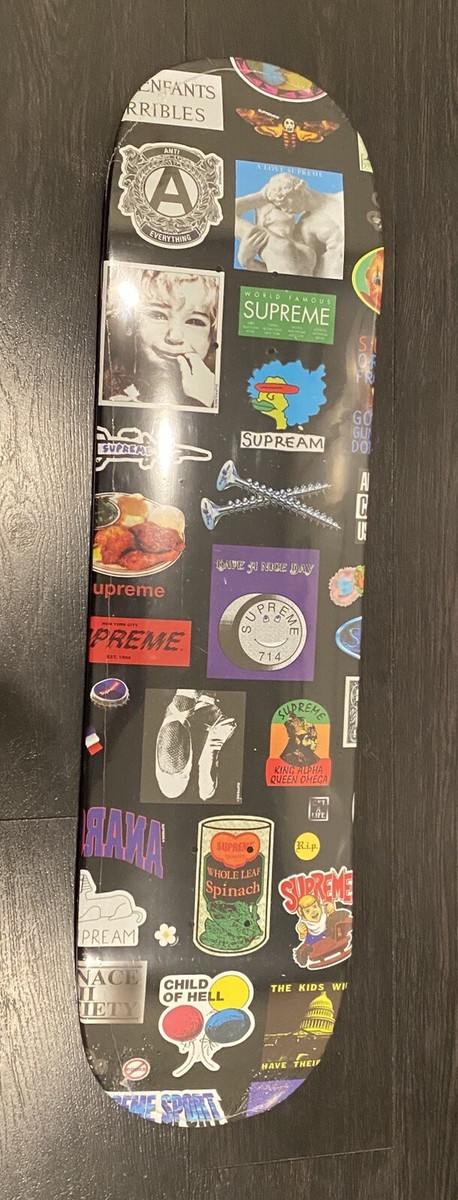 Supreme stickers skateboard Black Deck - 8