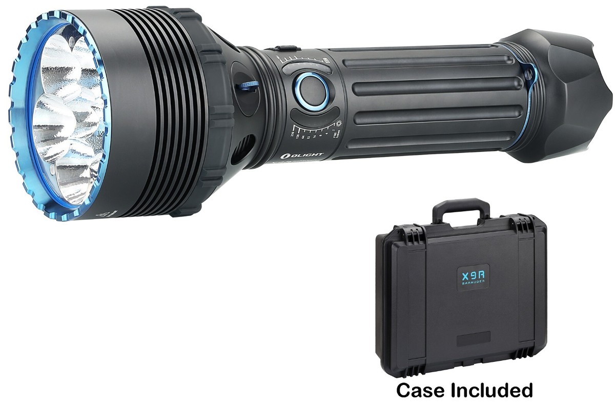 Olight X9R Marauder 25000 Lumesn Brightest Flashligt w/Case, Black
