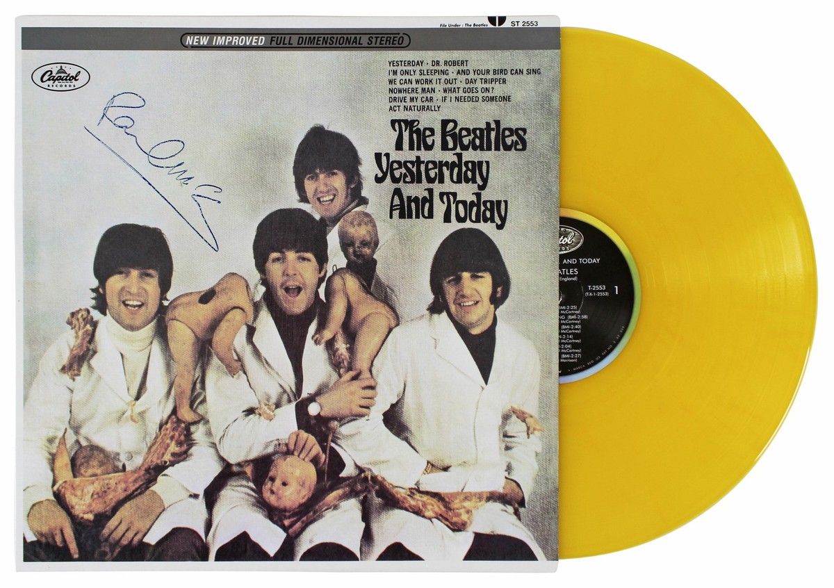Paul McCartney Beatles Signed Yesterday & Today Album Cover w