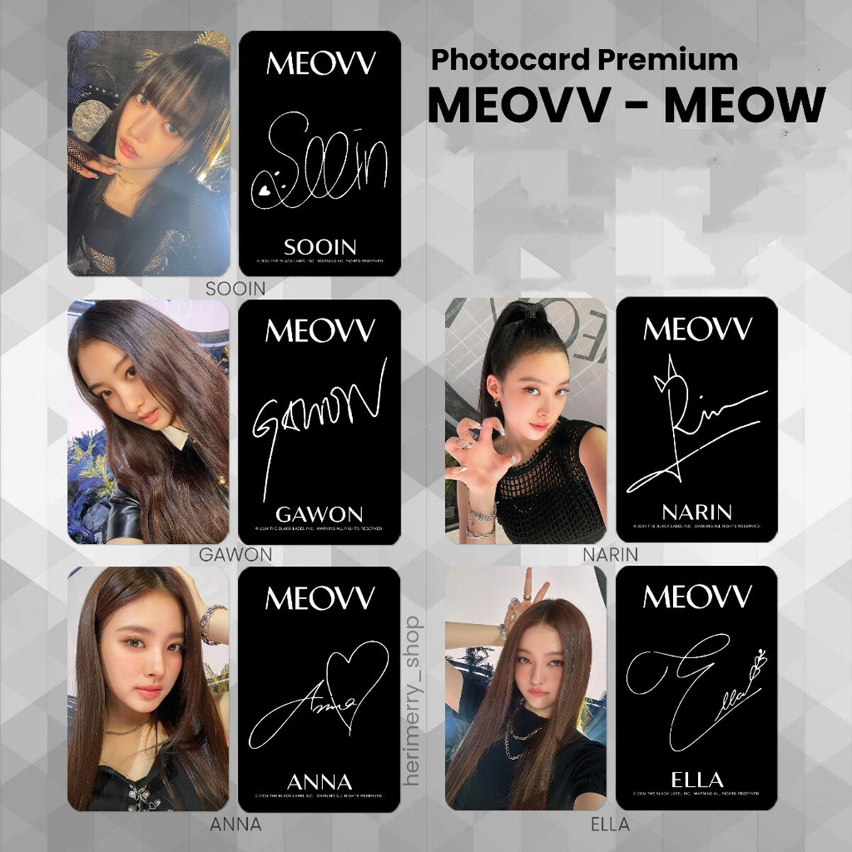 5pcs/set MEOVV BROADCAST MEOW photocard Self Made . Photo Special