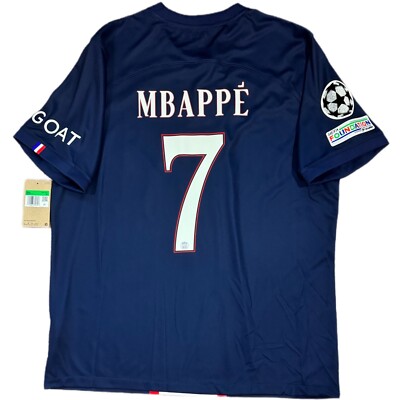 2022/23 PSG Home UCL Jersey #7 Mbappe XL Nike Soccer Paris Saint