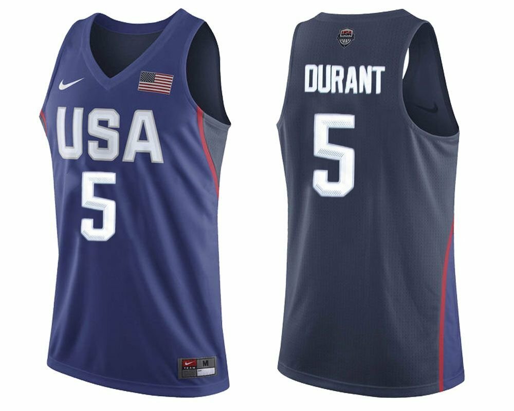 Nike USA Olympics Rio Kevin Durant KD #5 Elite Replica Jersey Mens