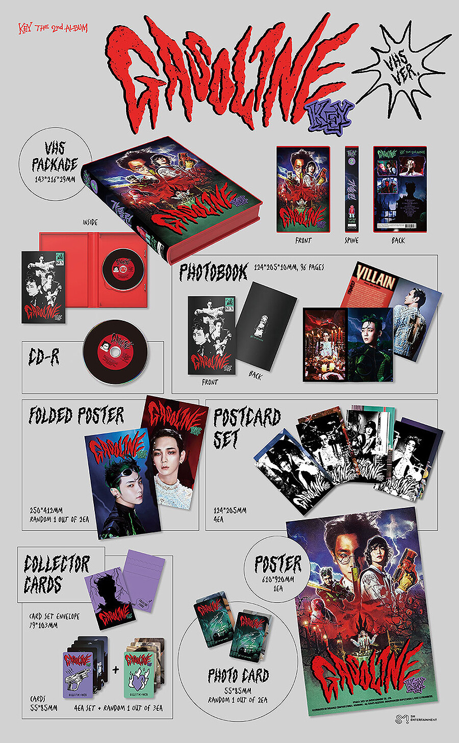 SHINEE KEY GASOLINE 2nd Album VHS/FLOPPY CD+POSTER+Photo Book+Card