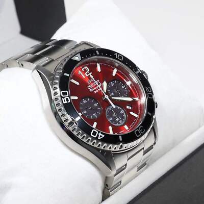 Orient Sports Mako Solar Red Dial Men's Stainless Steel Watch RA