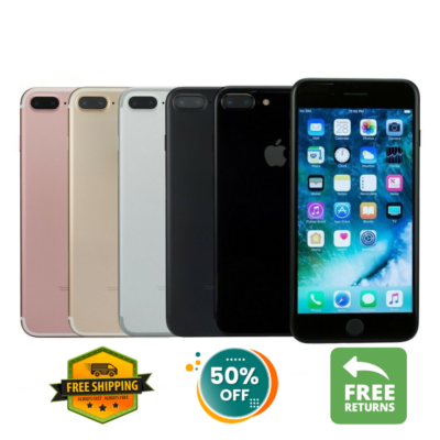 Apple iPhone 7 Plus Jet Black/Rose Gold -32GB 128GB- Unlocked T
