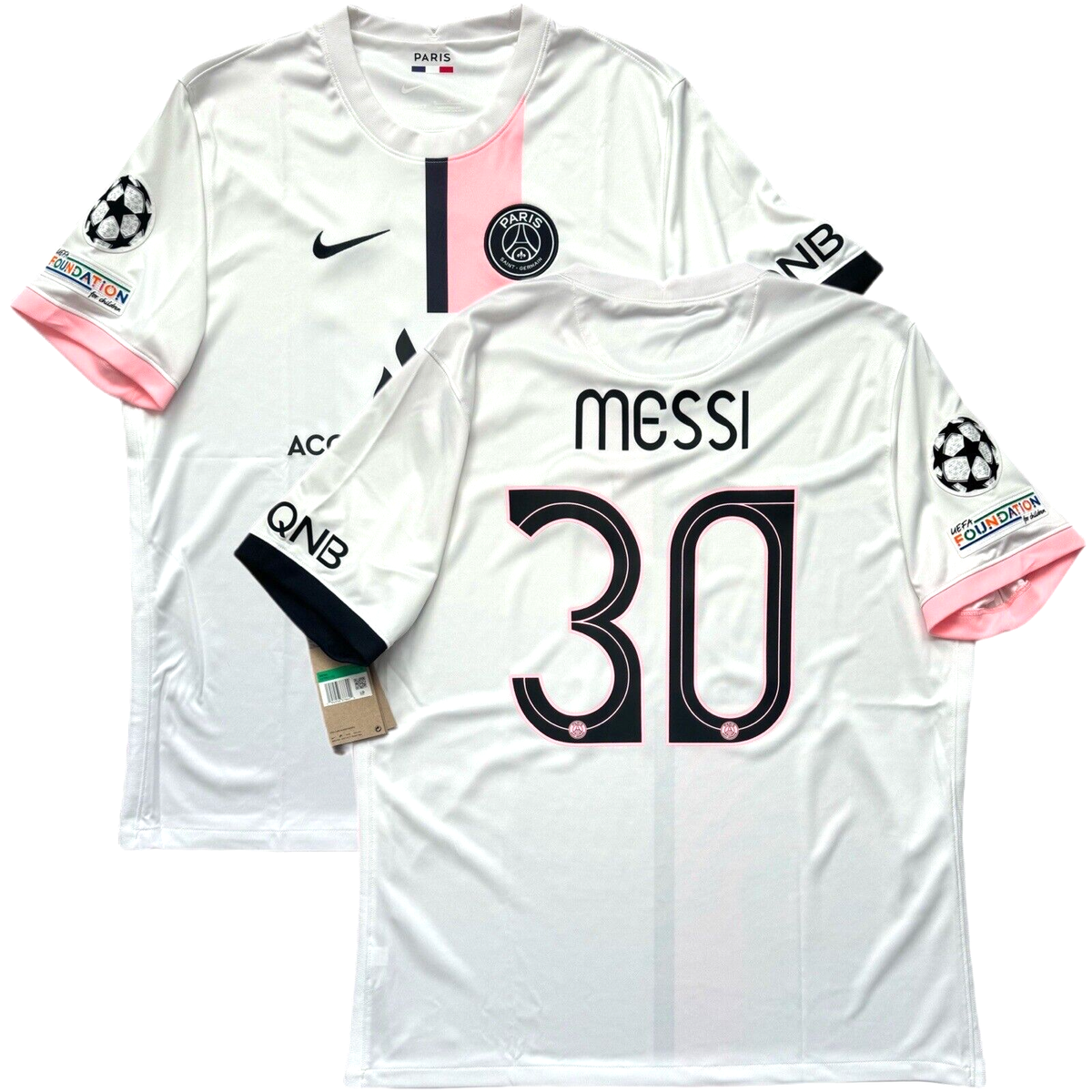 2021/22 PSG Away UCL Jersey #30 Messi XL Nike Soccer Paris Saint