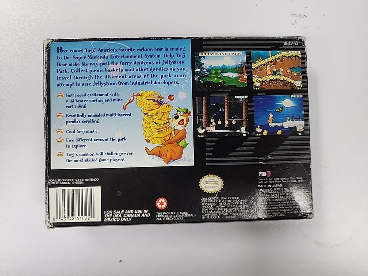 Adventures of Yogi Bear SNES Super Nintendo CIB Complete In Box | eBay