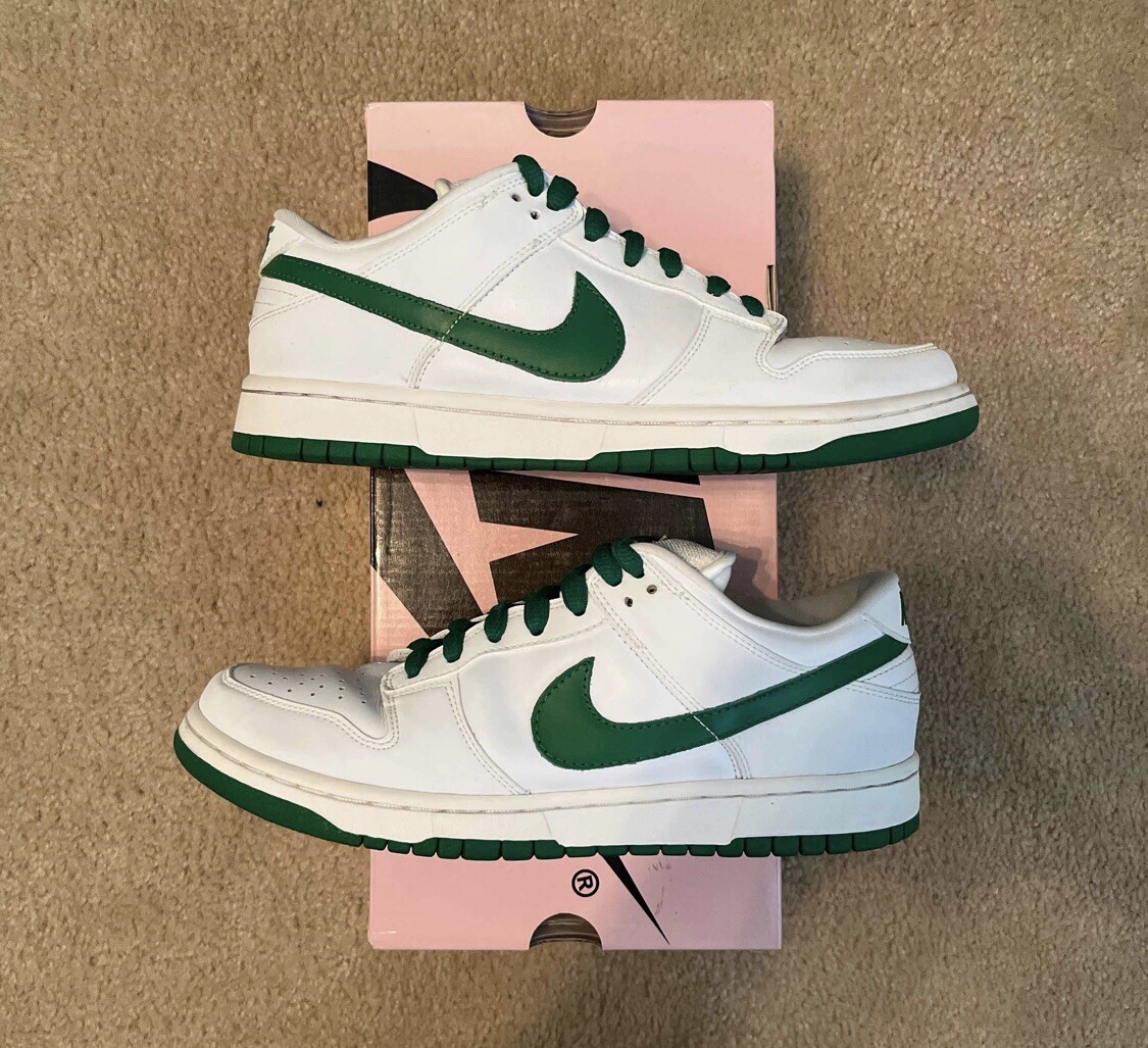 Nike SB Dunk Low Pro White Classic Green 2004 Size 9 | eBay