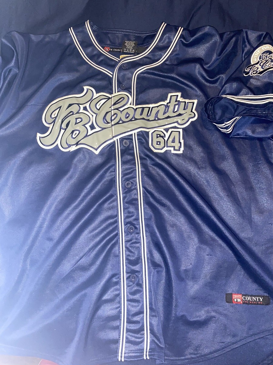 Vintage FB County Baseball Jersey 64 2XL navy Blue | eBay