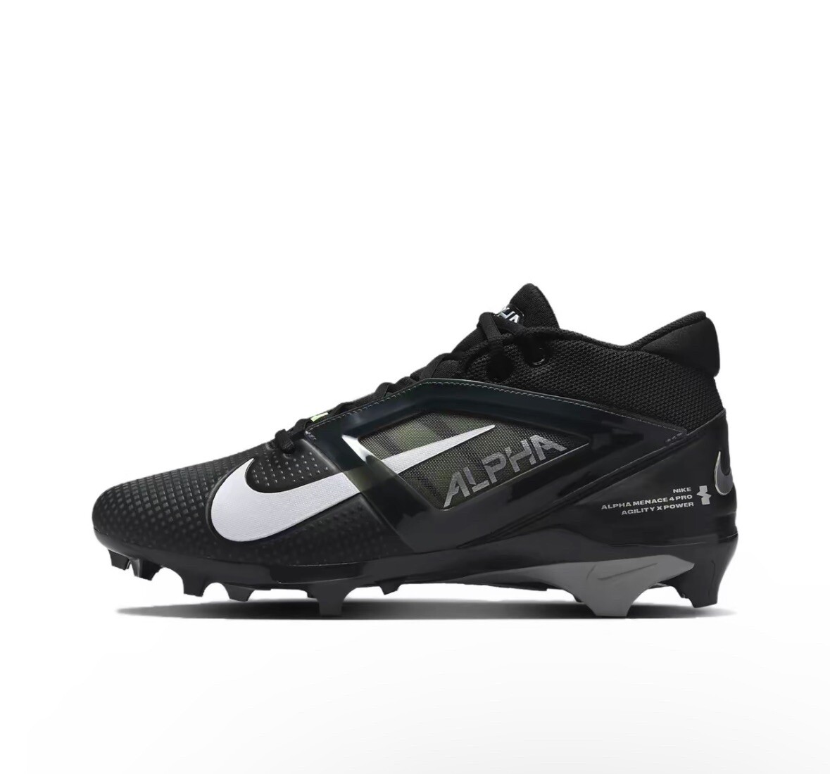 Nike Alpha Menace 4 Pro Football Cleats Black/Light Smoke FD7037