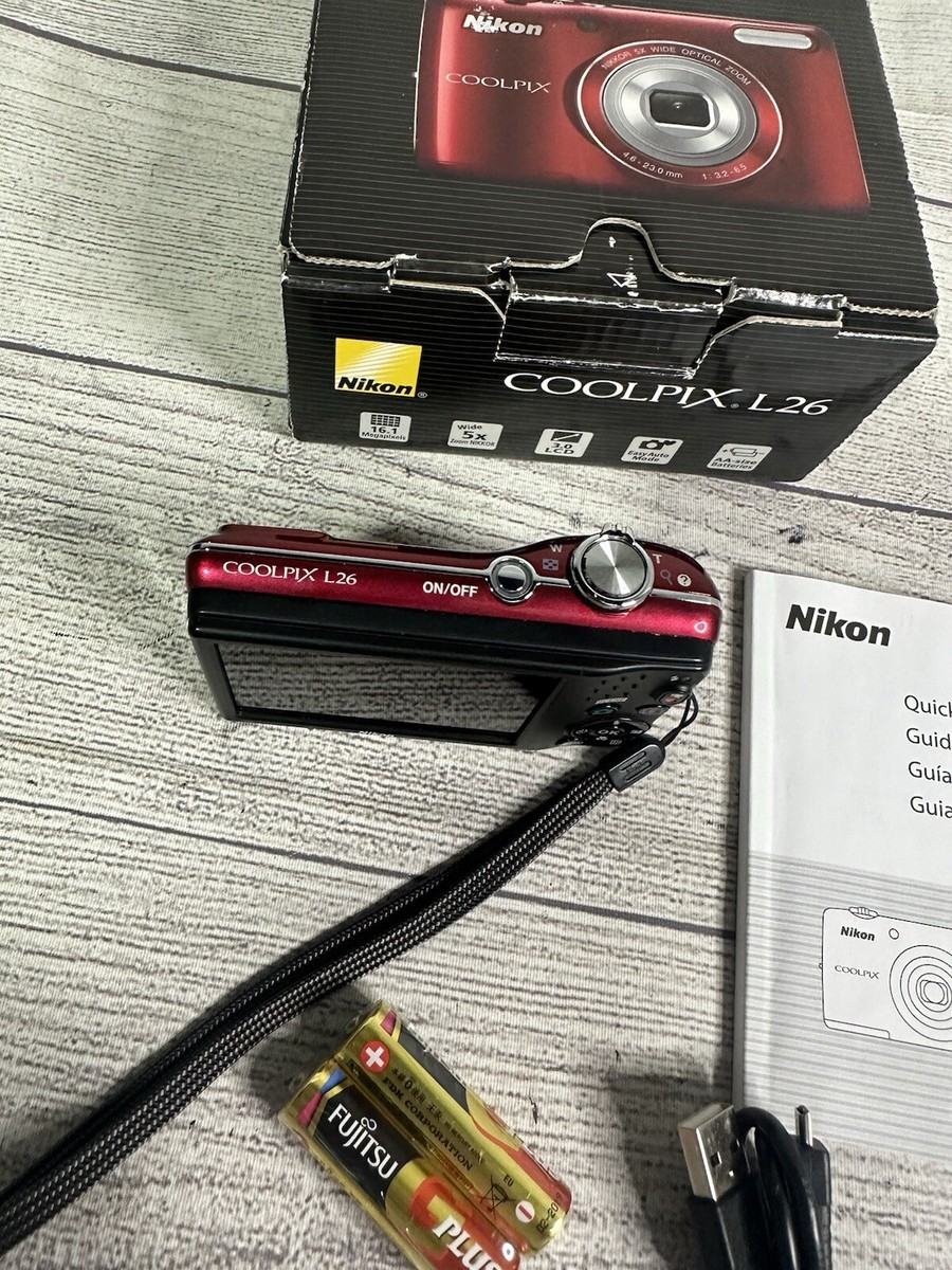 Nikon COOLPIX L26 16.1MP Digital Camera - Red Won't Turn On. Read