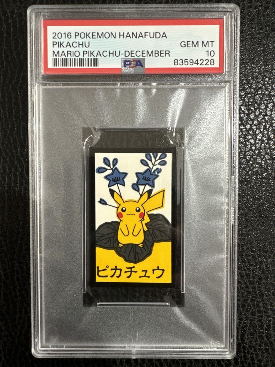 2016 Pokemon Hanafuda Pikachu Mario Pikachu December PSA 10 Gem