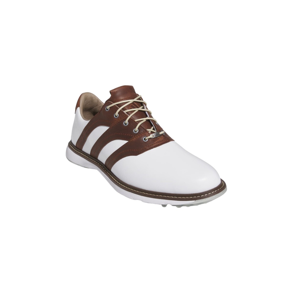 Men's Adidas White Brown Leather MC Z-Traxion Spikeless Golf Shoes