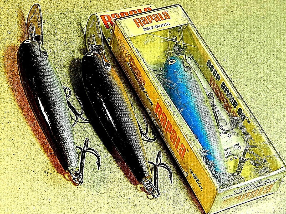 3-lot Collection 60's Vintage Rapala DD-90 Floating Deep Diver 9cm