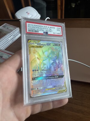 2019 Pokemon Cosmic Eclipse Arceus Dialga Palkia GX Secret Rare FA