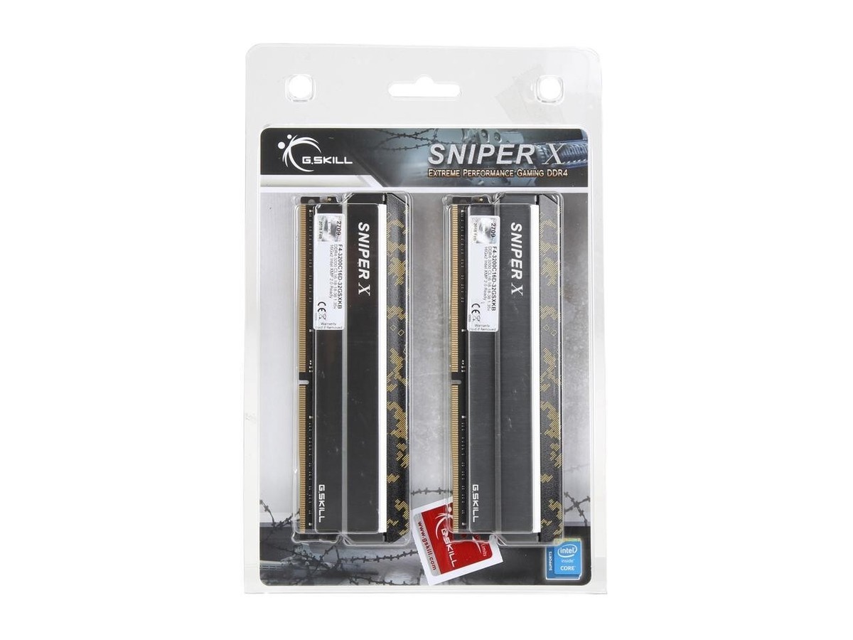 G.SKILL Sniper X 32GB (2 x 16GB) Desktop Memory Model F4-3200C16D