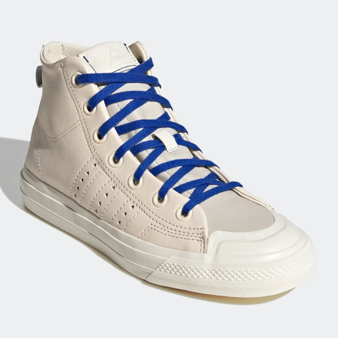 NWB Adidas Pharrell Williams Nizza Hi RF Shoes 8.5 Leather PW Ecru