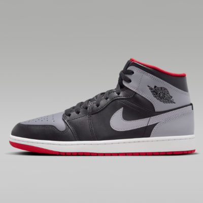Nike Air Jordan 1 Mid Shoes 'Black/Cement Grey/Red' (DQ8426-006