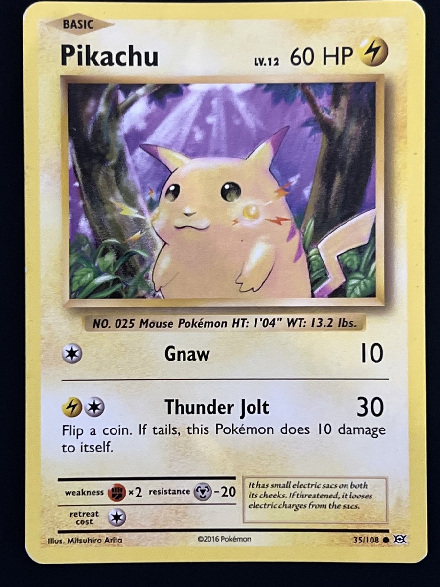 Pikachu 2016 pokemon card lv.12 60hp 35/108 | eBay