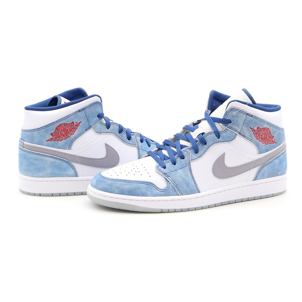 DN3706-401 Nike Jordan 1 Mid SE French Blue White Hyper Royal Red