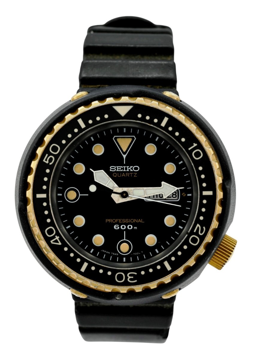 Seiko 49mm Men's Golden Tuna Titanium Diver 600M Quartz Watch- Ref