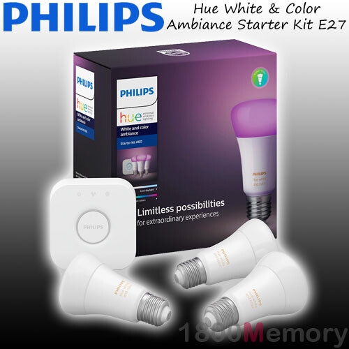 Philips Hue White & Color Ambiance Starter Kit E27 LED Bulb WiFi