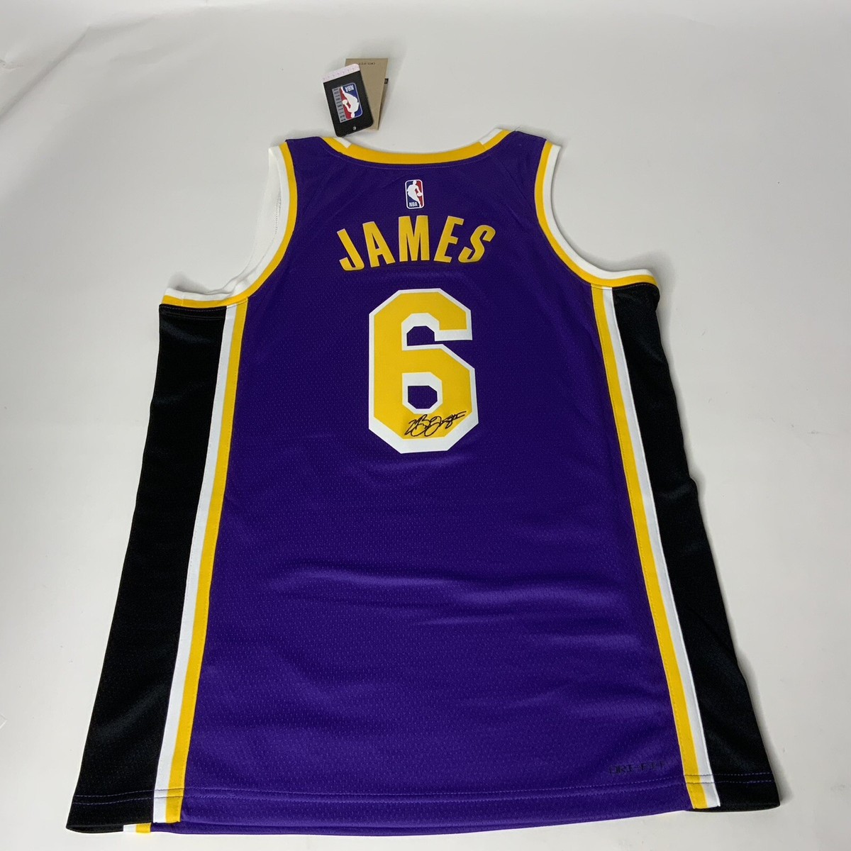 Jordan LA Lakers LeBron James #6 Embroidered Signature Statement