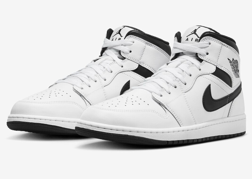 Nike Air Jordan 1 Mid Shoes White Black DQ8426-132 Men's Sizes NEW