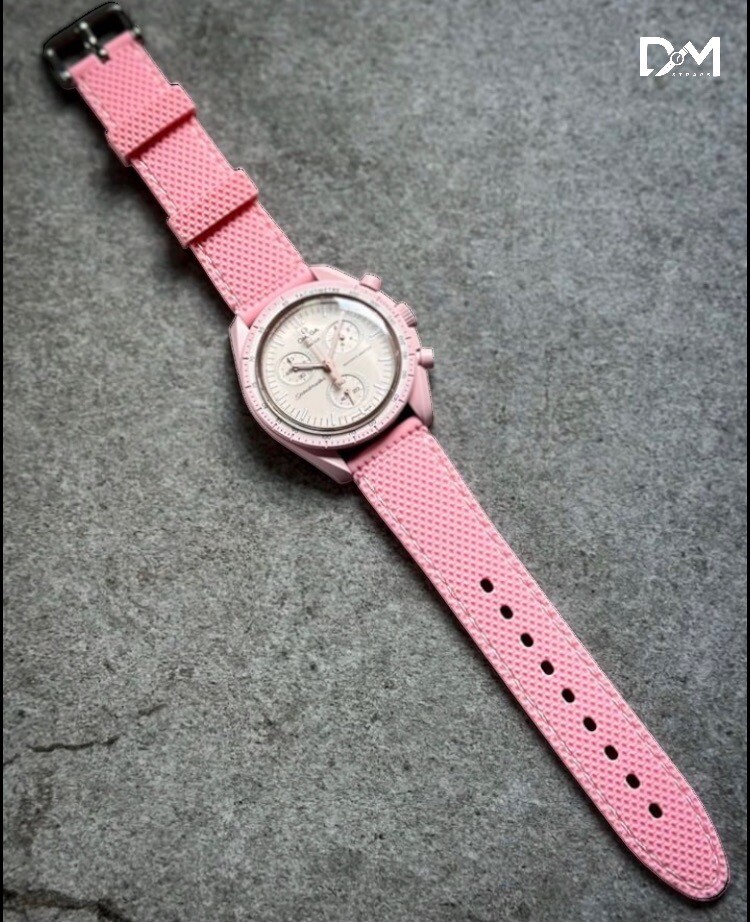 Omega x Swatch - MOONSWATCH - PINK RUBBER STRAP ONLY FITS MISSION