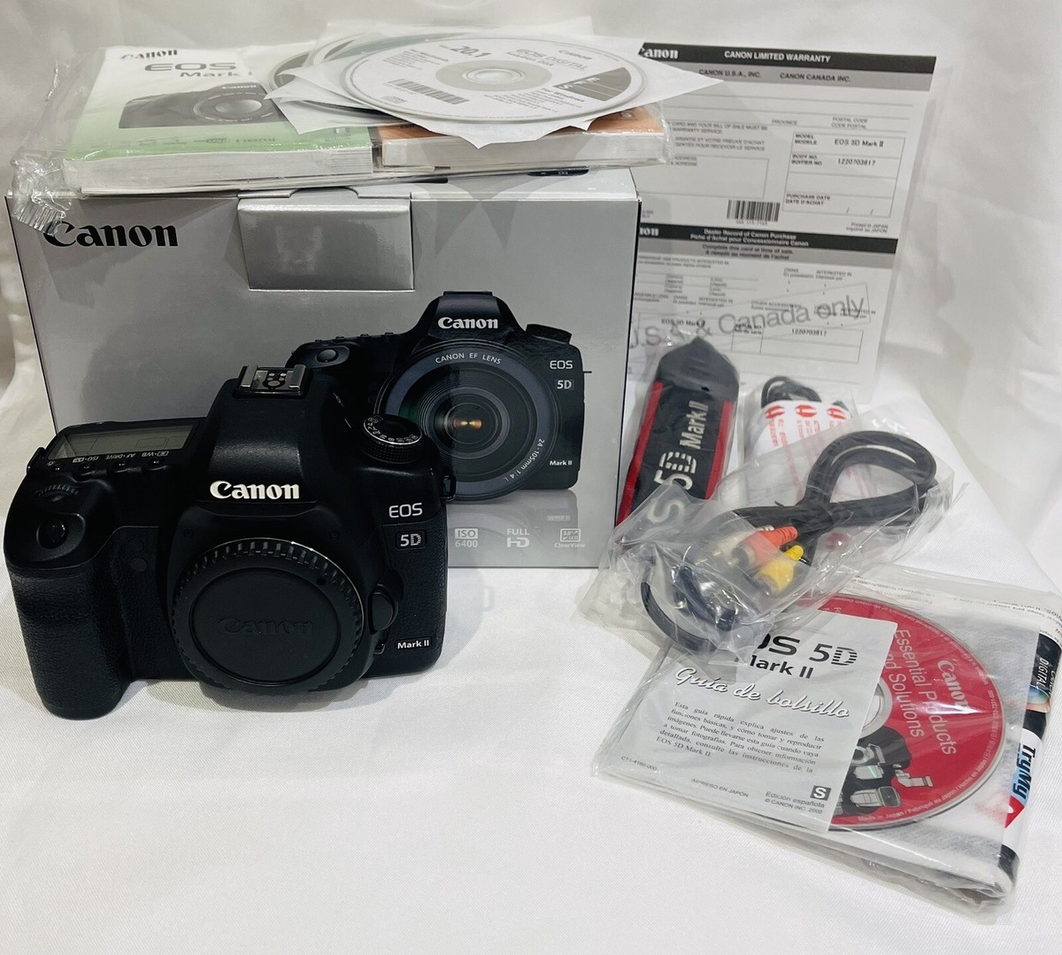 Canon EOS 5D Mark II Camera Body w/ box and all accessories - lens