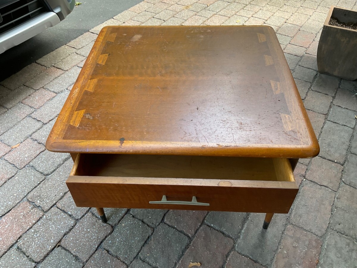 LANE 1964 MCM Mid Century Modern Coffee Side End Table w/Drawer