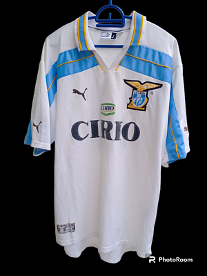 Vintage 1999 2000 Lazio Italy Puma Boksic 8 Cirio L Jersey Top