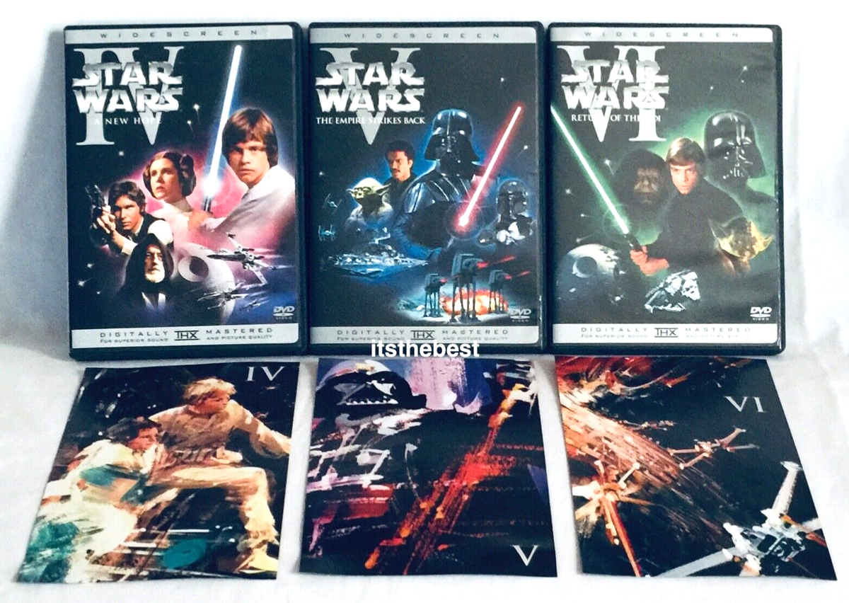 ✓ Star Wars Trilogy DVD A New Hope Empire Strikes Back Jedi