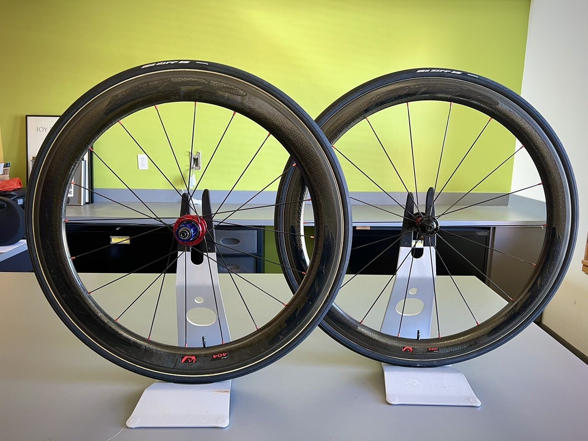 Zipp 303 404 Firecrest Carbon Tubular Wheelset Tune Hubs Shimano