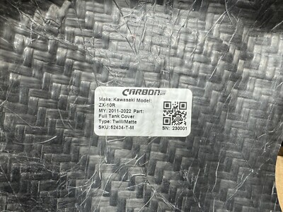 18-23 Kawasaki Ninja Zx10r Fuel Gas Tank Cover Carbon Fiber Cf ZX