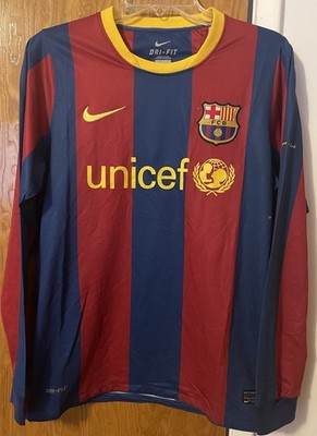 FC Barcelona Nike 2010/11 Home Pique #3 Jersey Long Sleeve Size M