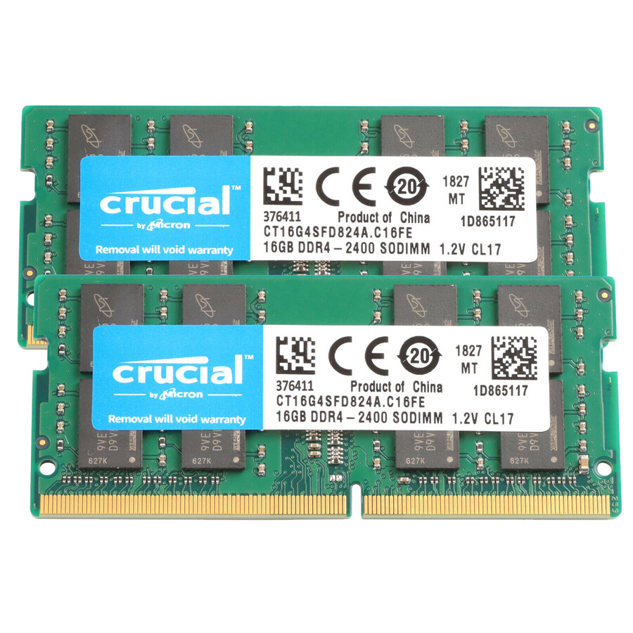 Crucial kit 32GB (2* 16GB) 2RX8 PC4-19200 DDR4 2400MHz RAM SODIMM