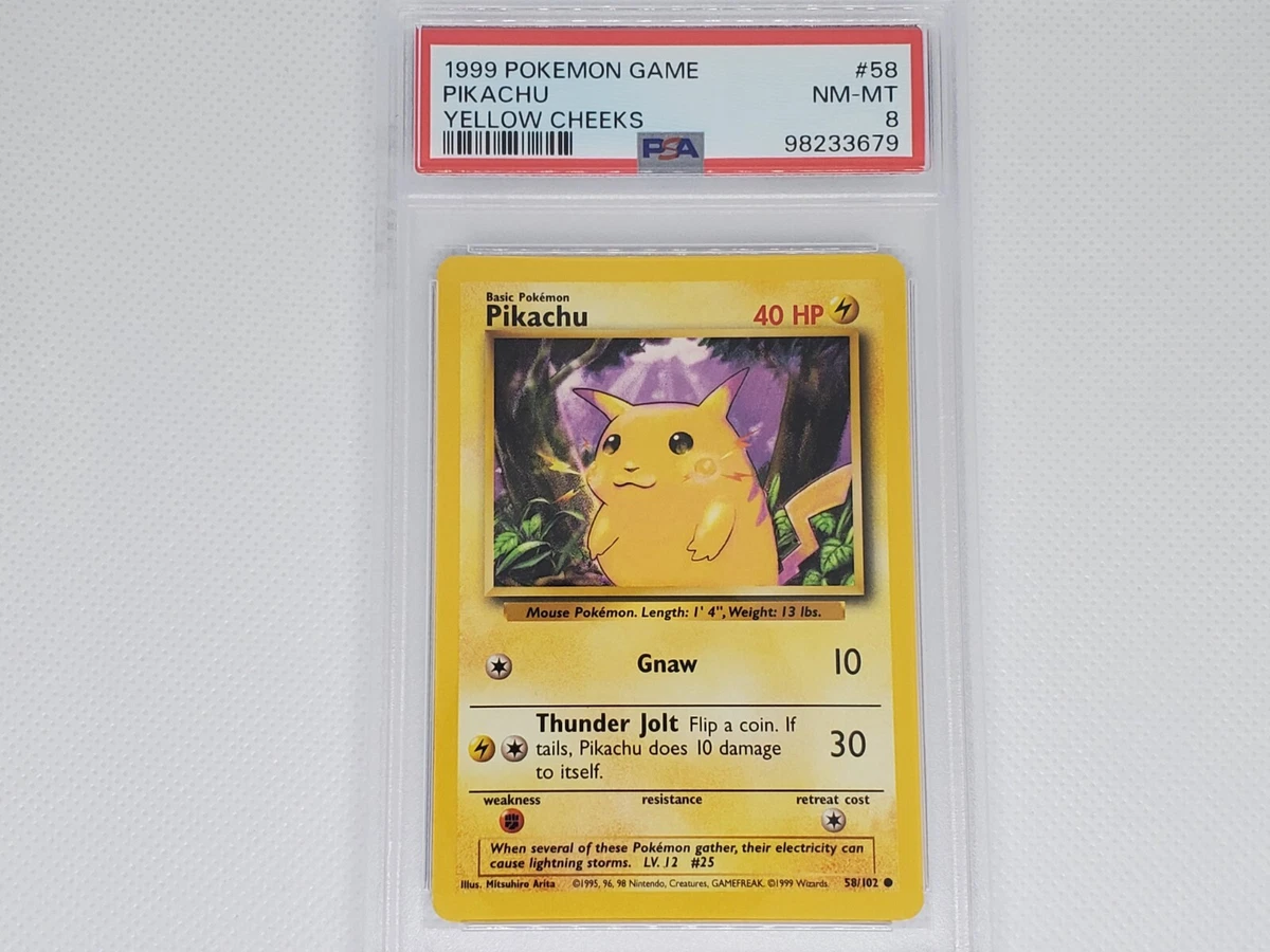 Pokémon TCG Base Set Pikachu Grade 8 Individual Collectible Card