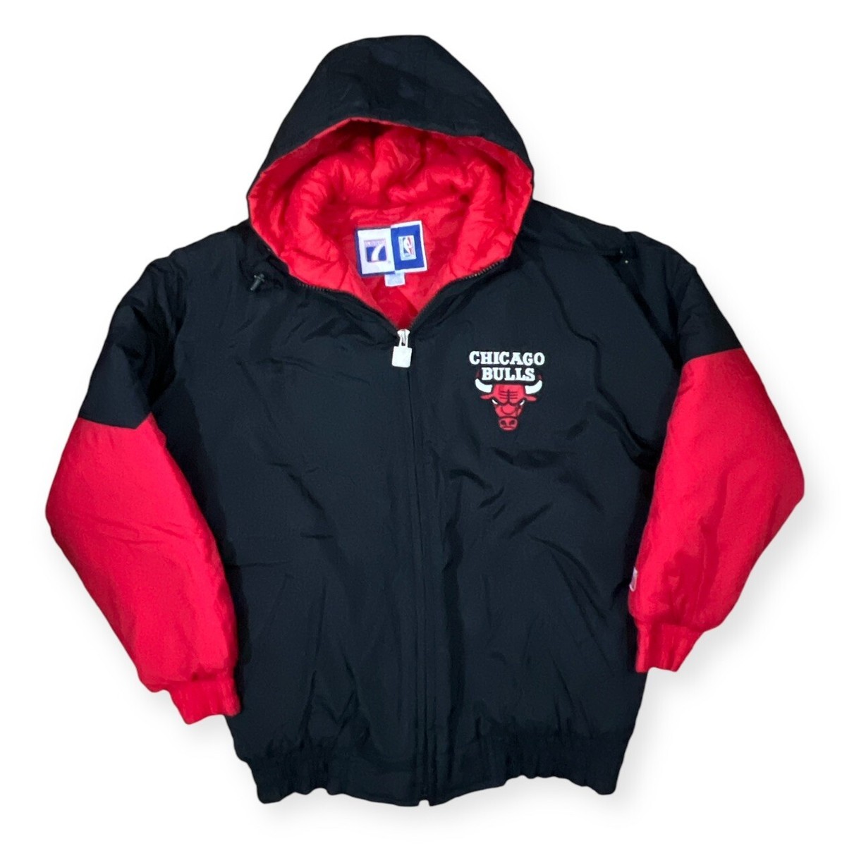 Vintage Logo 7 Chicago Bulls Jacket MEDIUM Red Black | eBay