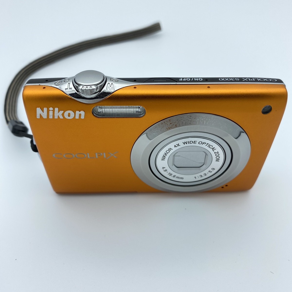 For Parts] NIKON Coolpix S3000 Orange Digital Camera 12.0MP TESTED