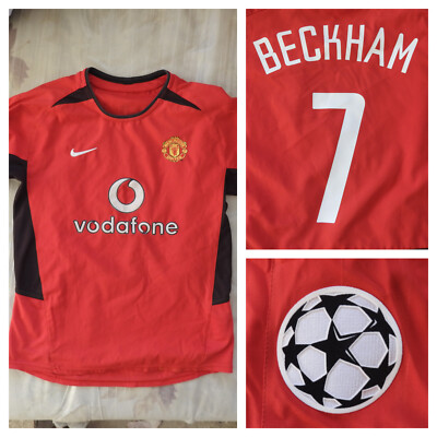 Manchester United 2003 Home Jersey #7 Beckham Nike Red Shirt Size