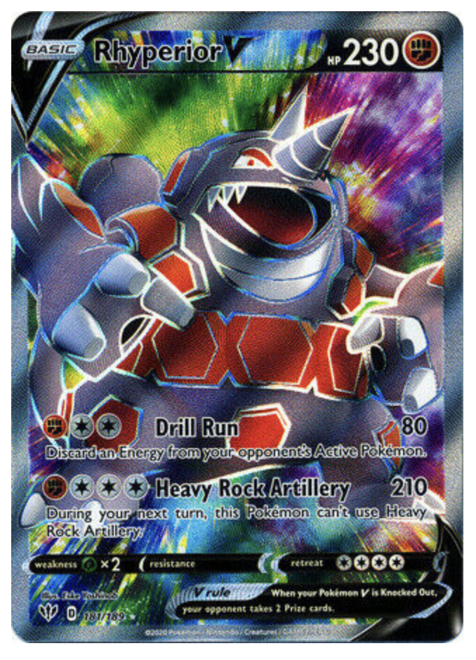 Pokemon - Darkness Ablaze - Rhyperior V - 181/189 - Full Art - New