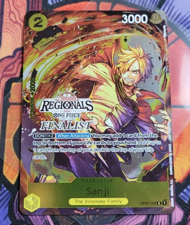 Sanji Offline Regional 2024 Finalist OP03-102 One Piece TCG Card