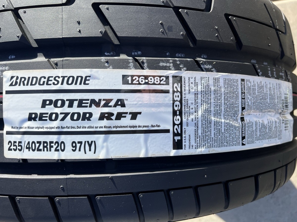 4X BRAND NEW Bridgestone RE070R RFT Nissan GTR Tires 2X 285/35ZR20